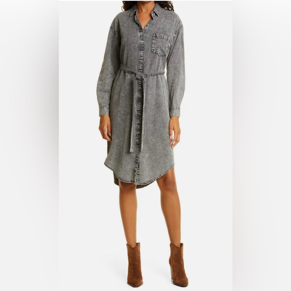 NWT RAILS Ames Shirtdress in Black Acid Wash, Size S